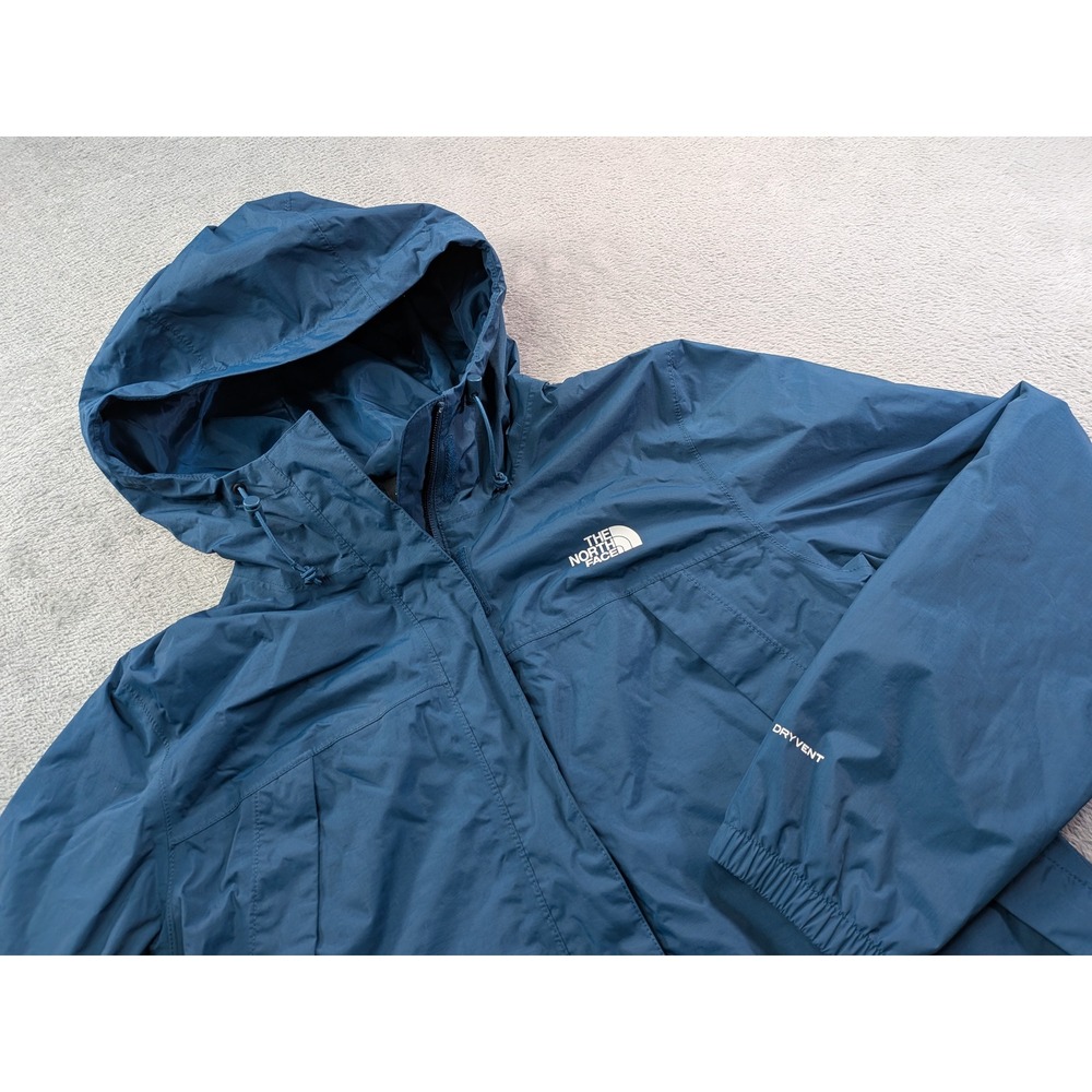 The North Face Womens DryVent Rain Jacket Blue Hooded Full Zip NF0A7QEU Medium